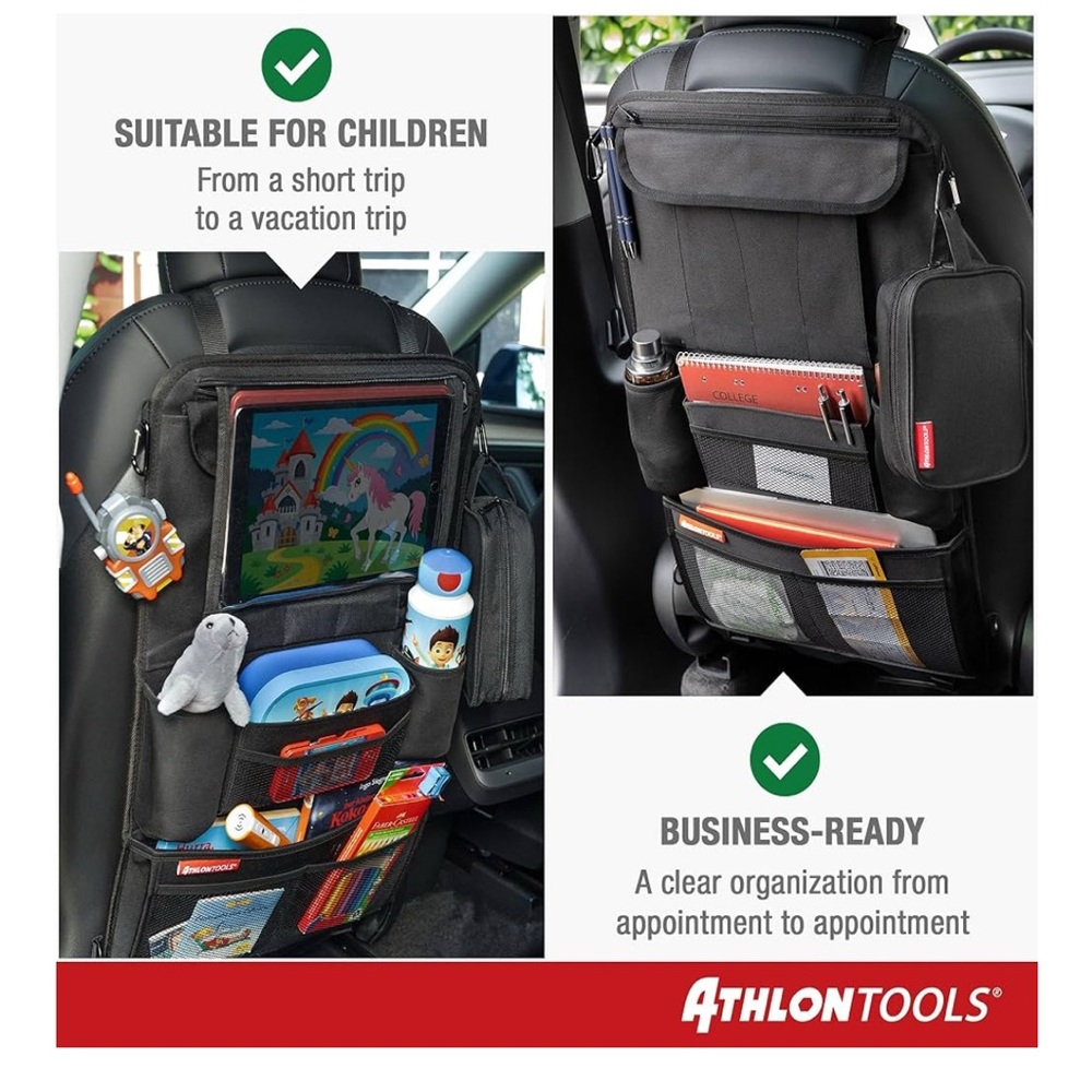 Car seat organizer w/tablet holder - Reinforced back-Business/kids NWOT